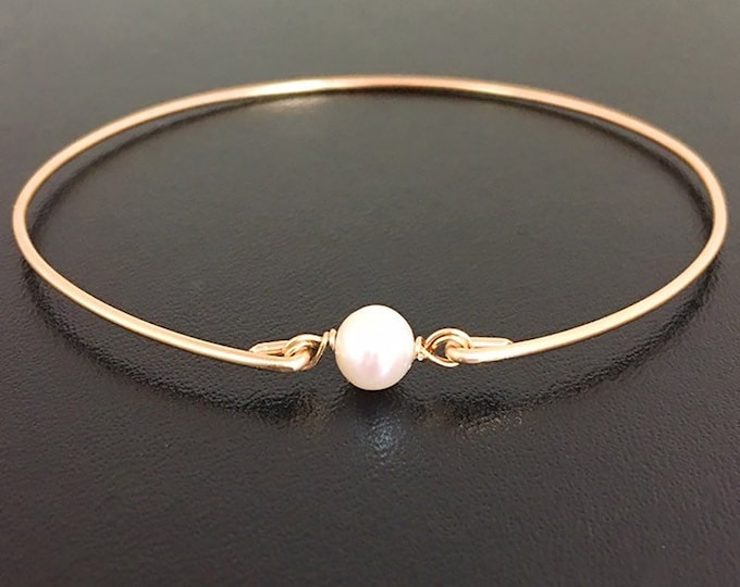 Cultured Freshwater Pearl Bracelet Dainty Pearl Bracelet Bangle Dainty Pearl Jewelry Simple Bridesmaid Gift Idea Simple Bracelet for Wedding