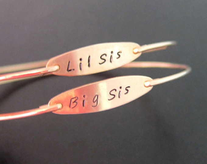 Big Sis Lil Sis Jewelry, Big Sis Little Sis Gift, Two Sisters Jewelry, Gift for Sister Birthday Gift Bracelet, Big Little Gift Jewelry Set