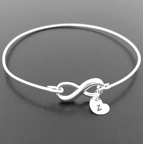Personalized Initial Charm Infinity Bracelet-Sterling Silver Bracelet Gold Filled