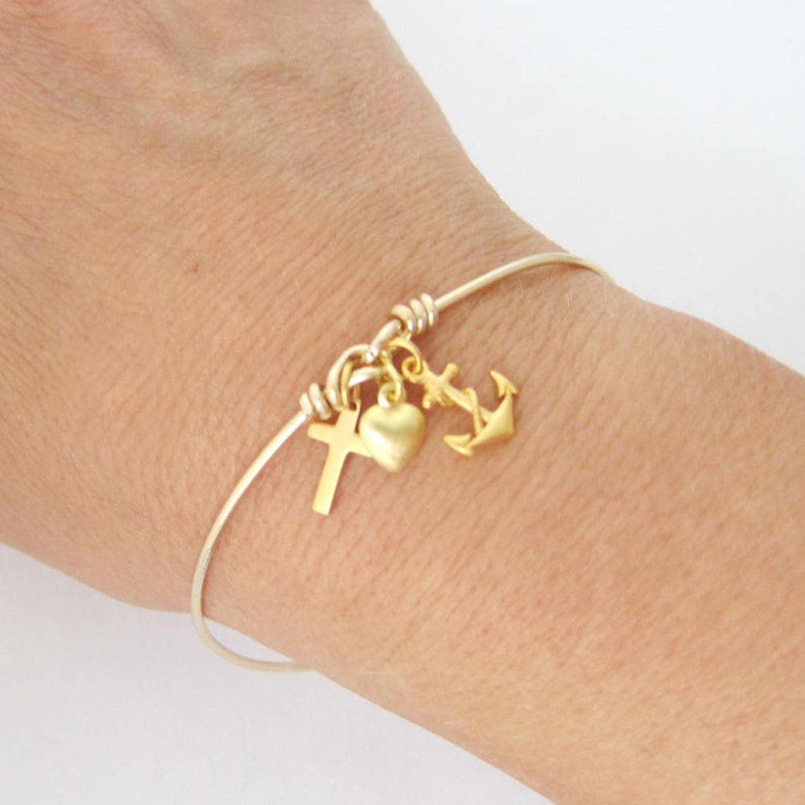 Faith Hope Love Bangle Bracelet for Women Faith Gift for Her Etsy