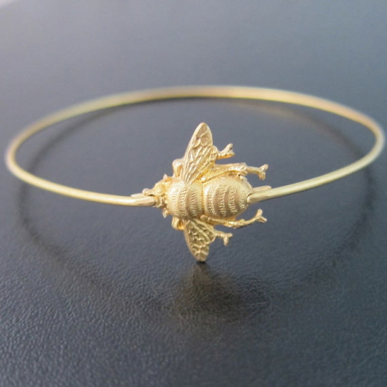 Bumble Bee Bracelet, Bumble Bee Jewelry, Bumble Bee Bangle Bracelet, Gold Bracelet Bangle, Spring Fashion, Bumblebee Jewlery, Spring Jewelry image 1