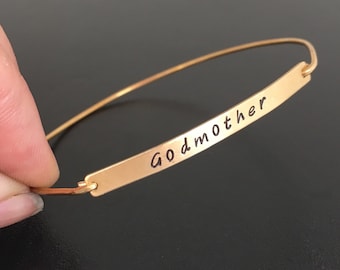 Godmother Bracelet, Godmother Gift, Personalized with Sim Birthstone and/or Initial Godmother Jewelry Godmother Baptism Gift Birthday Gift