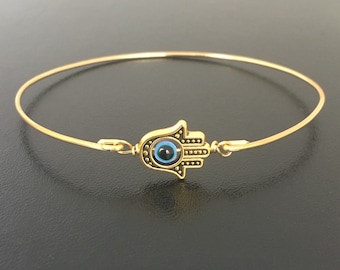 Blue Evil Eye Bracelet Hamsa Bracelet for Women Evil Eye Jewelry Turkish Jewelry Turkish Bracelet Third Eye Jewelry Eye Bangle