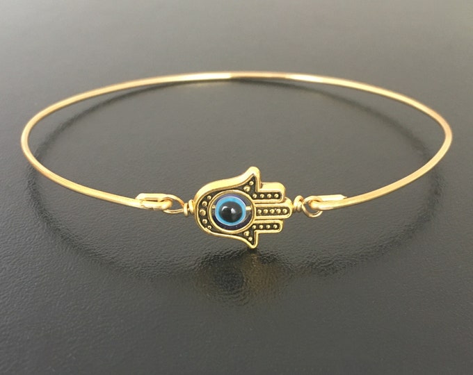 Blue Evil Eye Bracelet Hamsa Bracelet for Women Evil Eye Jewelry Turkish Jewelry Turkish Bracelet Third Eye Jewelry Eye Bangle