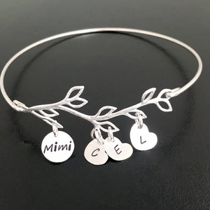 Family Tree Bracelet with Initial Charms Wife Personalized Gift Unique Mothers Day Gift for Wife from Husband Wife Jewelry Wife Gift Idea image 5