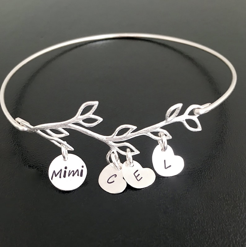 Family Tree Bracelet with Initial Charms Wife Personalized Gift Unique Mothers Day Gift for Wife from Husband Wife Jewelry Wife Gift Idea image 5