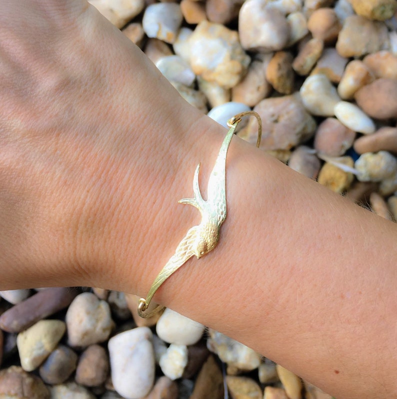 Flying Bird Bracelet Spring Bracelet Fashion Spring Bridesmaid Gift Nature Wedding Spring Wedding Jewelry Bird Watching Gift Ornithologist afbeelding 6