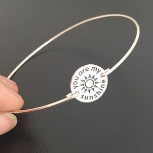 You Are My Sunshine Bracelet, Sunshine Jewelry, Comforting Gift, Inspiration Bracelet for Daughter, You Are My Sunshine Bangle