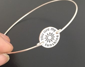 You Are My Sunshine Bracelet You Are My Sunshine Jewelry Comforting Gift Women Inspiration Bracelet for Daughter You Are My Sunshine Bangle
