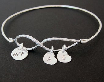 Personalized BFF Bracelet Custom Charm Bracelet BFF Birthday Gift My Bestie Best Friend Gift Bestfriend Friendship Bracelet BFF Gift Idea