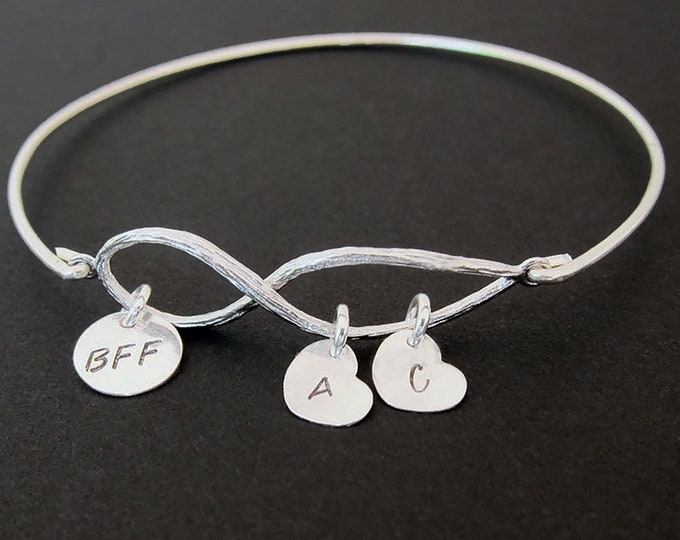 Personalized BFF Bracelet Custom Charm Bracelet BFF Birthday Gift for My Bestie Best Friend Gift Friendship Bracelet for Her BFF Gift Idea