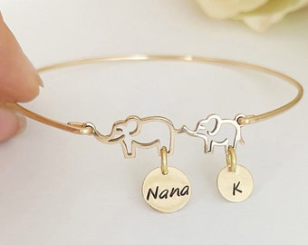 Nana & Grandbaby Elephant Bracelet Nana Mothers Day Gift New Nana Gift First Time Grandma Gift from Baby Grandson Granddaughter Grandkids