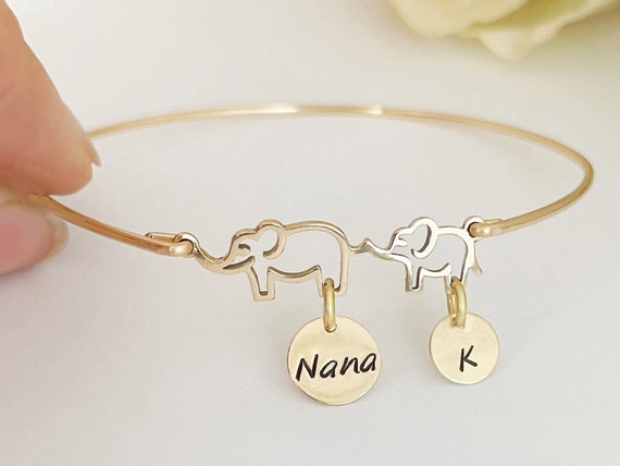Nana & Grandbaby Elephant Bracelet Nana Mothers Day Gift New Nana Gift First Time Grandma Gift from Baby Grandson Granddaughter Grandkids