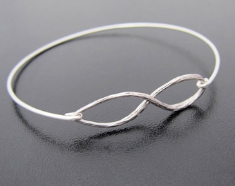 Infinity Bangle Bracelet Infinity Bracelet Silver Plated Infinity Charm Bracelet for Women Gift for Friend Gift Bridesmaid Bangle Bracelet