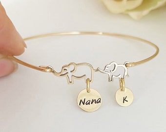 Nana & 1st Grandbaby Elephant Bracelet New Nana Gift First Time Nana Mothers Day Gift Nana Jewelry from Baby Grandson Granddaughter Grandkid