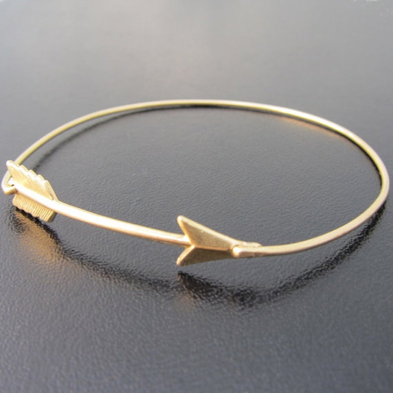 Arrow Bracelet for Women Arrow Jewelry Graduation Gift for Her Arrow Gift for Best Friend Sister Daughter Brass Arrow Bangle Frosted Willow image 3