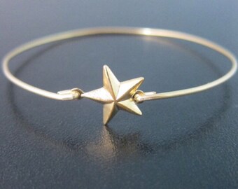 Star Bracelet Gold Tone Star Bangle Bracelet for Women Star Jewelry Tiny Star Bracelet Lucky Star Bracelet Star Charm Bracelet