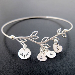 Family Tree Bracelet with Initial Charms Wife Personalized Gift Unique Mothers Day Gift for Wife from Husband Wife Jewelry Wife Gift Idea image 7