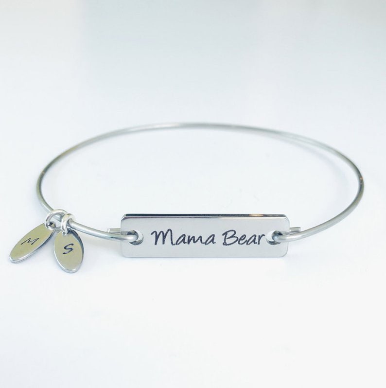 Mama Bear Bracelet Initial & Sim Birthstone Bracelet Custom Mothers Day Gift New Mom First Time Mom Jewelry from Son Daughter Baby Toddler image 8