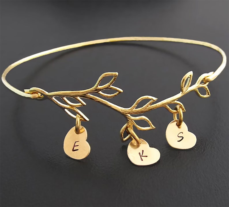 Personalized Mothers Day Gift from Daughter Son Kids Husband Unique Gift Idea Mom Her Mothers Day Jewelry Family Tree Bracelet with Initials image 9