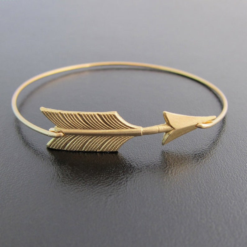 Cupid Arrow Bracelet, Arrow Bangle, Valentine's Day Gift Idea, Valentine's Day Jewelry, Arrow Braclet, Stacking Bracelet, Frosted Willow image 2