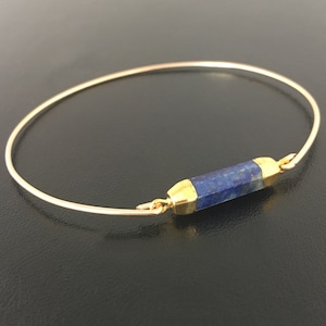 Lapis Lazuli Bracelet Lapis Lazuli Jewelry Blue Lapis Bar bracelet for Women Blue Lapis Jewelry Blue Bracelet Blue Stone Bracelet Gift