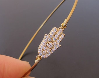 Hamsa Bracelet, Good Luck Bracelet, Hamsa Hand Jewelry Hamsa Bracelet, Hamsa Jewelry Hamsa Hand Bangle Hand of Fatima Bracelet