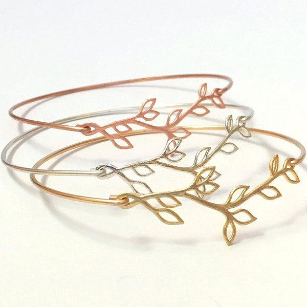 Bridesmaid Jewelry Set in Gold Silver Rose Gold Choose Quantity to Make Set of 2 3 4 5 6 7 8 9 10 or More Branch Bridesmaid Bracelet Gifts