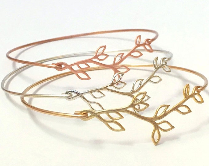 Bridesmaid Jewelry Set in Gold Silver Rose Gold Choose Quantity to Make Set of 2 3 4 5 6 7 8 9 10 or More Branch Bridesmaid Bracelet Gifts