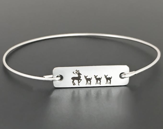 Mama with 3 Baby Reindeer Christmas Jewelry Holiday Gift Mom Women Her Winter Fashion Cheap Bracelet Christmas Gift Idea Christmas Present