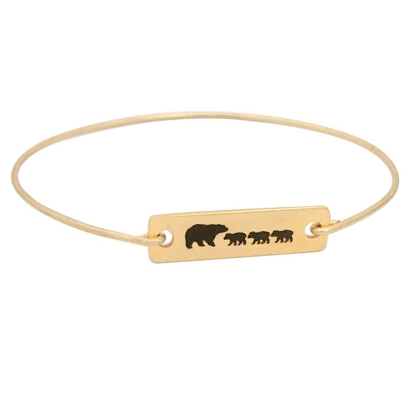 Mama Bear with 2 Cubs Wife Mother's Day Gift Mom of 2 Kids Boy Girl Son Daughter Mothers Day Bracelet Wife Gift from Husband Mother Two Kids image 6