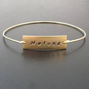 Name Bangle Bracelet, Custom Stamped Bracelet, Custom Gold Bracelet, Stamped Bangle Bracelet, Custom Bangle Bracelet