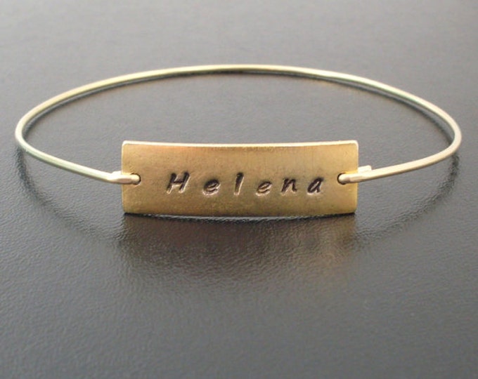 Name Bangle Bracelet, Custom Stamped Bracelet, Custom Gold Bracelet, Stamped Bangle Bracelet, Custom Bangle Bracelet