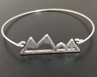 Mountain Jewelry, Mountain Bracelet for Women, Hiking Bracelet, Hiking Gift, Hiker Jewelry, Mountain Lover, Mountain Range Climbing Bracelet