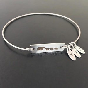 Mama Bear with 2 Cubs Wife Mother's Day Gift Mom of 2 Kids Boy Girl Son Daughter Mothers Day Bracelet Wife Gift from Husband Mother Two Kids image 3
