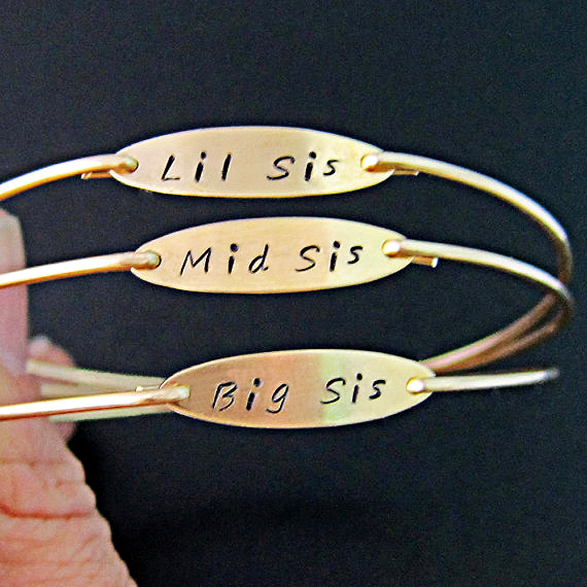 3 Sisters Bracelet Set Dainty Bangles Sister Christmas Gifts