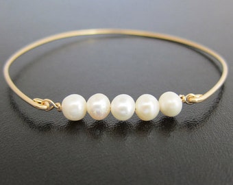 White Pearl Bracelet, Bridal Pearl Bracelet, Pearl Bridal Jewelry, Pearl Wedding Bracelet Bride, Cultured Freshwater Pearl Jewelry