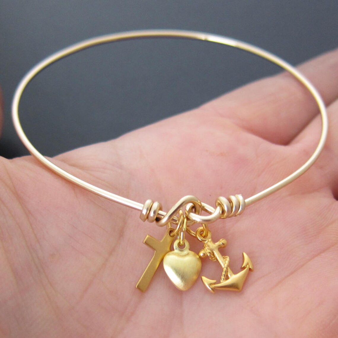 Faith Hope Love Bangle Bracelet for Women Faith Gift for Her Etsy