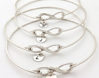 Set of 2, 3, 4, 5, 6, 7, 8, 9, 10 Infinity Bridesmaid Bracelets, Bridesmaid Gift Set, Bridesmaid Jewelry Set, Bridal & Wedding Party Jewelry