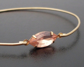 Peach Bracelet, Peach Jewelry, Peach Bridesmaid Jewelry, Pastel Bracelet Bangle, Pastel Jewelry