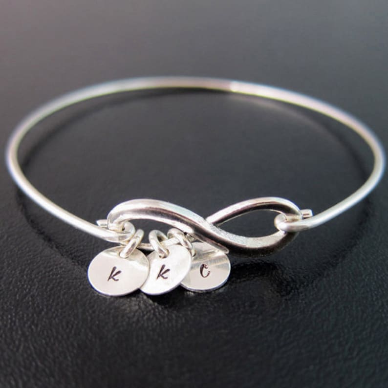 Mini Infinity Best Friend Bracelet 2, 3, 4, 5 or 6 Initial Charm Friendship Bracelet  Best Friend Gift Birthday Gift Best Friend Jewelry 