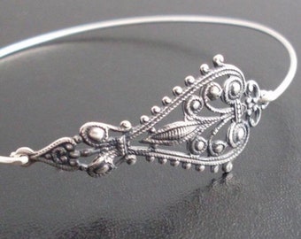 Bohemian Bracelet for Women Silver Tone Bohemian Bangle Bracelet Bohemian Wedding Jewelry Boho Bridesmaid Gift Bohemian Jewelry