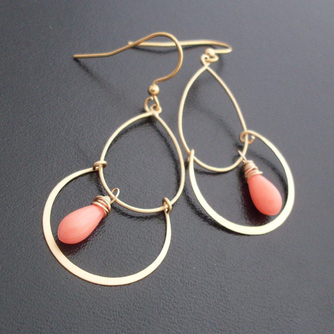Coral Pink Earrings Pink Coral Earrings Coral Chandelier Etsy