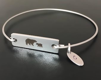 Bracelet jonc maman ours mignon cadeau fête des mères maman épouse soeur du nouveau-né jeune enfant fils fille grand-mère grand-mère petit-fils petite-fille