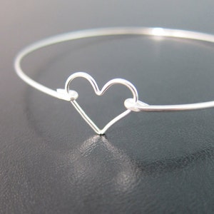 Sterling Silver Heart Bracelet Sterling Silver Heart Bangle Sterling Bridesmaid Jewelry Bridesmaid Gift Bracelet Silver Sterling Bracelet