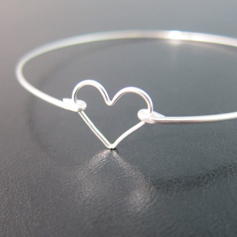 Heart silver steel or gold bracelet. main image 1