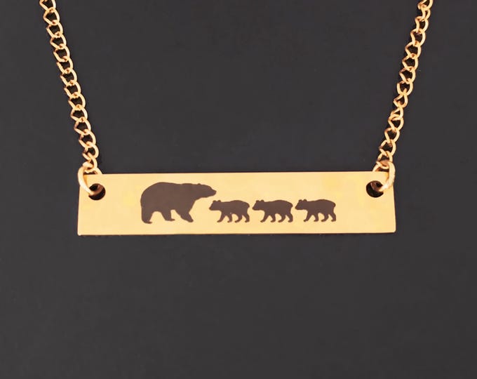 Mama Bear Necklace with 3 Cubs Mom of Three Children 3 Kids Gift Mothers Day Necklace Mothers Day Jewelry Mom Aunt Grandma Nana Grandmother