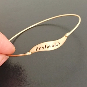 Psalm Bracelet Hand Stamp Bracelet Religious Jewelry Mom Daughter Sister Women Teacher Religious Gift Christian Jewelry Bible Verse Bracelet