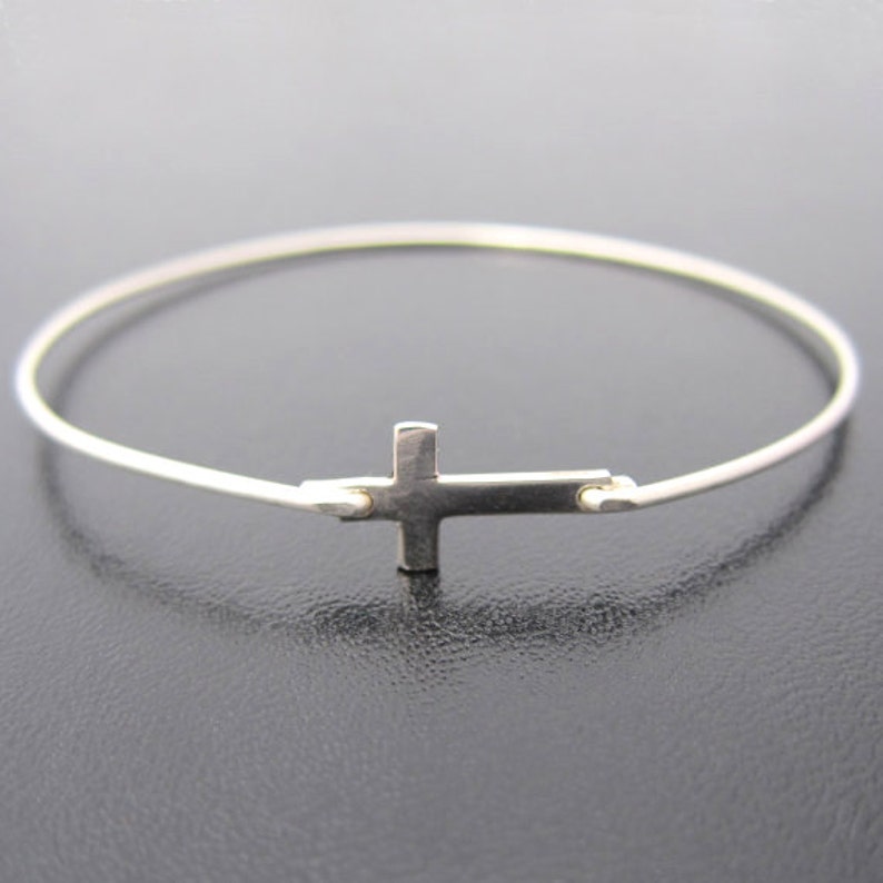Sterling Silver Cross Bracelet Women Sideways Cross Bracelet Etsy