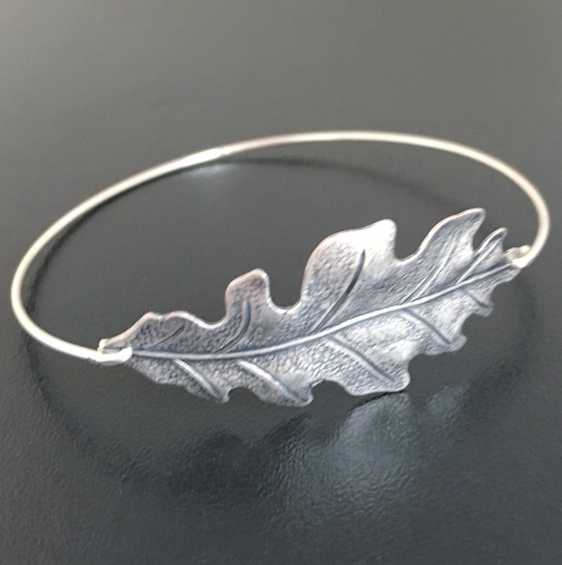 Oak Leaf Bracelet Oak Leaf Jewelry Christmas Gift for Nature Lover Nature Bracelet Bridesmaid Gift Autumn Jewelry Gift for Her Fall Bracelet image 3